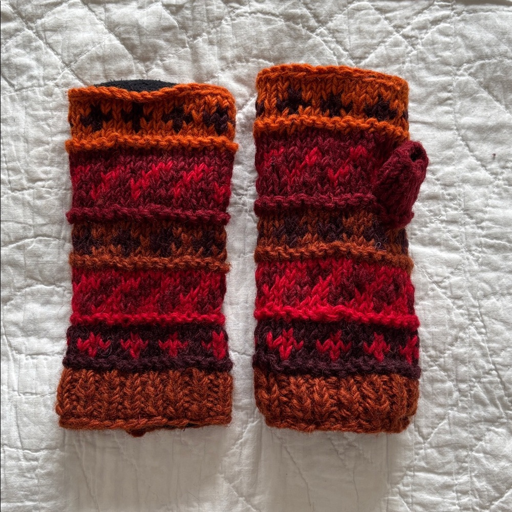 Chunky Knit Wool Fingerless Gloves